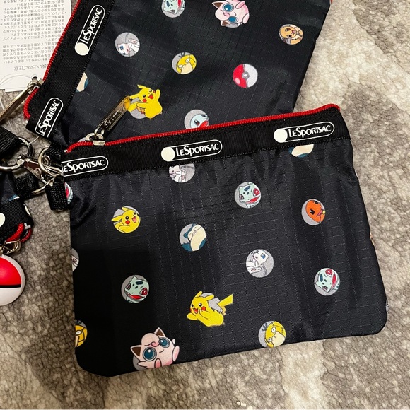 BNWT Japan LeSportsac x Pokémon Wristlet Zippered Pouch set of 3 - Picture 3 of 13
